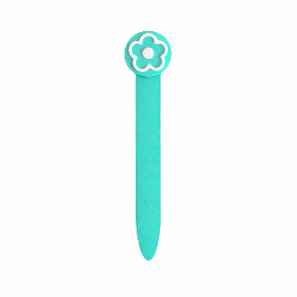 Bild på blomsterpinne med NFC1-etikett, ingjuten under blomman